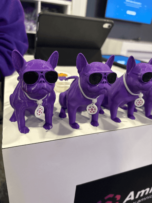 Purple dog piggy bank 