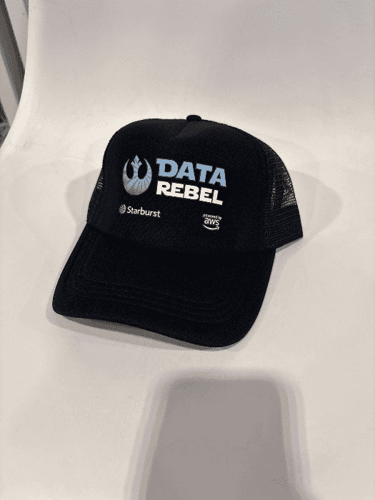 Black data rebel hat